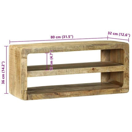 TV-skåp med hylla Brun 80 x 32 x 36 cm Massivt Mangoträ