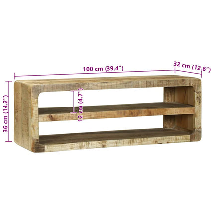 TV-skåp med hylla Brun 100 x 32 x 36 cm Massivt Mangoträ