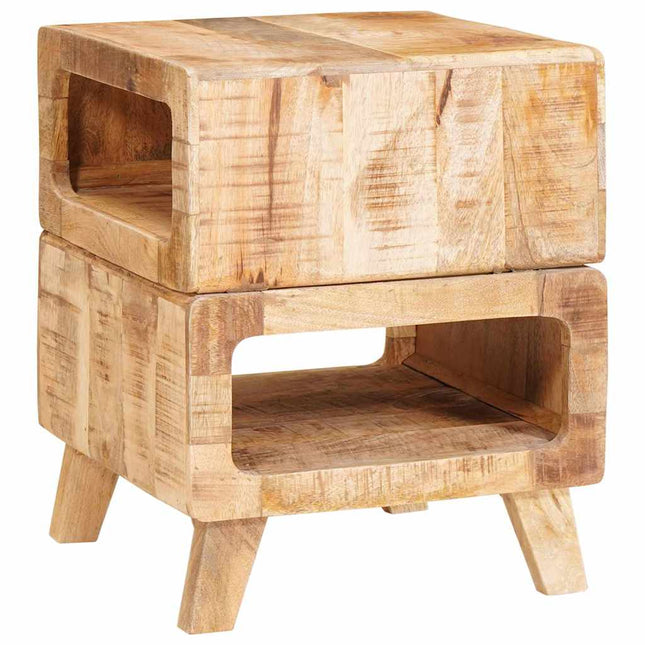 Sidobord med hylla Brun 40 x 40 x 49 cm Massivt mangoträ