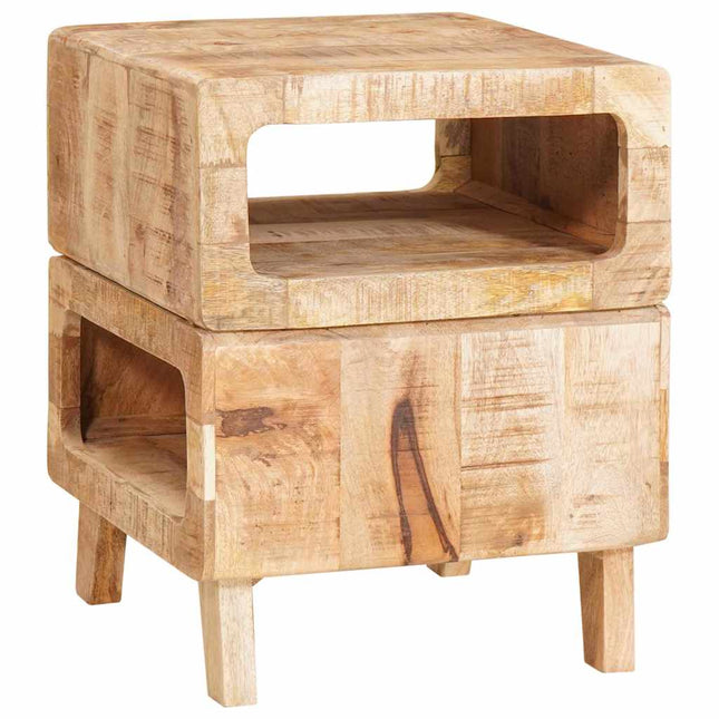 Sidobord med hylla Brun 40 x 40 x 49 cm Massivt mangoträ