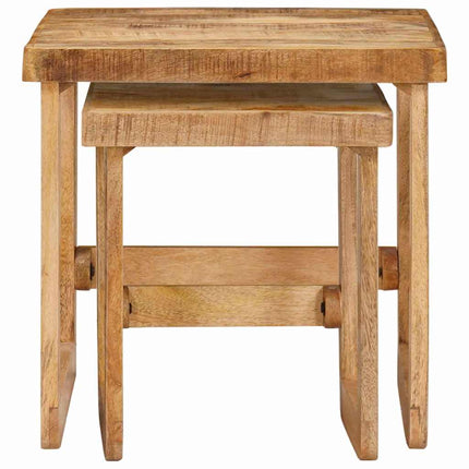 Satsbord 2 pcs Brun 46 x 46 x 45 cm Massivt mangoträ