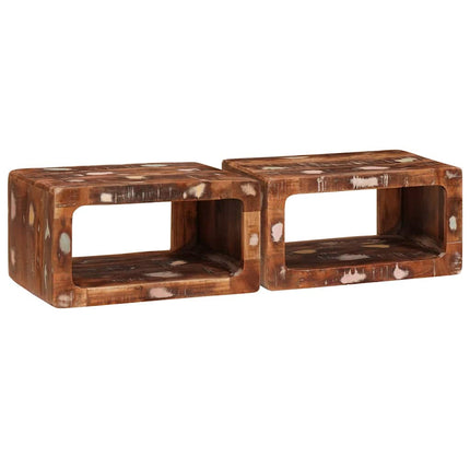 Sängbord 2 st Brun 45 x 30 x 24 cm Solid återvunnen trä