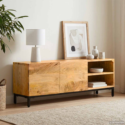 Förvaringsskåp med hylla Brun 110 x 30 x 40 cm Massivt mangoträ