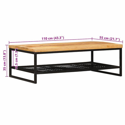 Kaffeebord Brun och svart 110 x 55 x 35 cm Massivt mangoträ