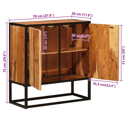 Sideboard Beta Naturfärg 70 x 30 x 75 cm Massivt Akaciaträ