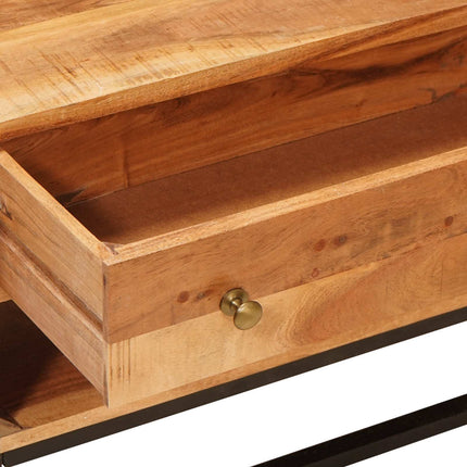 TV-skåp med låda Naturfärg 110 x 30 x 44 cm Massivt Akaciaträ