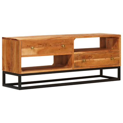TV-skåp med låda Naturfärg 110 x 30 x 44 cm Massivt Akaciaträ