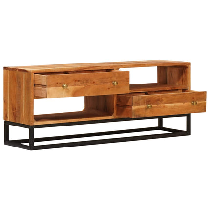 TV-skåp med låda Naturfärg 110 x 30 x 44 cm Massivt Akaciaträ