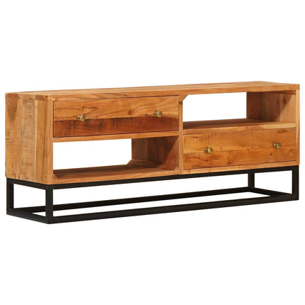 TV-skåp med låda Naturfärg 110 x 30 x 44 cm Massivt Akaciaträ