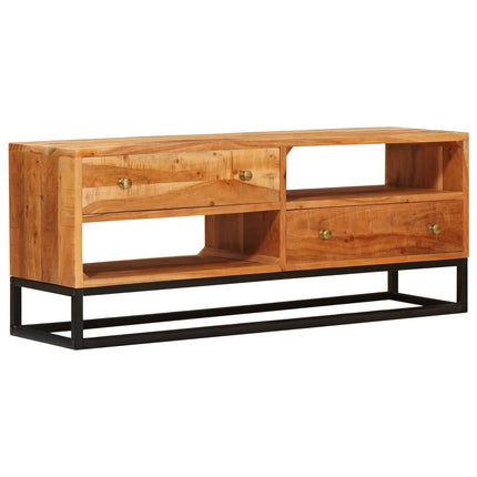 TV-skåp med låda Naturfärg 110 x 30 x 44 cm Massivt Akaciaträ