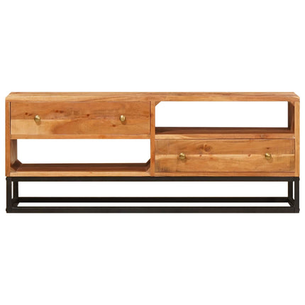 TV-skåp med låda Naturfärg 110 x 30 x 44 cm Massivt Akaciaträ