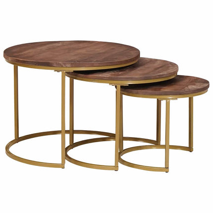 Nesting Kaffe Bord 3 st Mörkbrun 60 x 60 x 45 cm