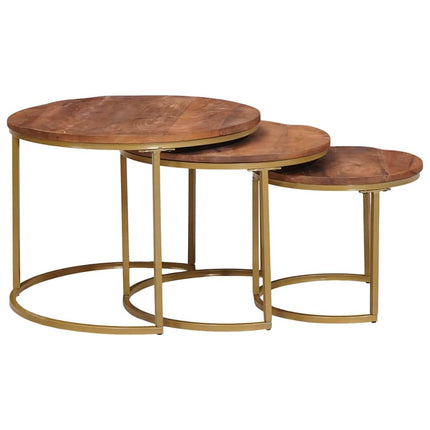Nesting Kaffe Bord 3 st Honung brun 54 x 54 x 40 cm