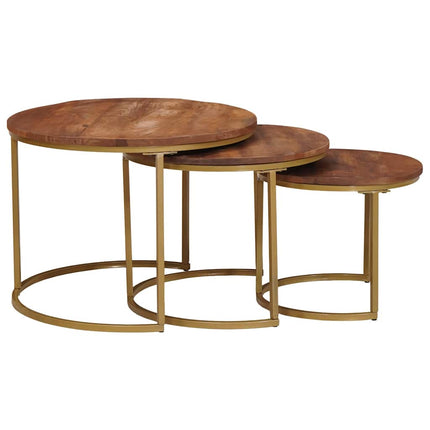 Nesting Kaffe Bord 3 st Honung brun 54 x 54 x 40 cm