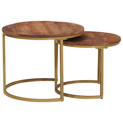 Nesting Kaffe Bord 2 st Honung brun 50 x 50 x 40 cm