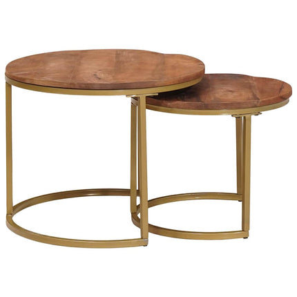 Nesting Kaffe Bord 2 st Honung brun 50 x 50 x 40 cm
