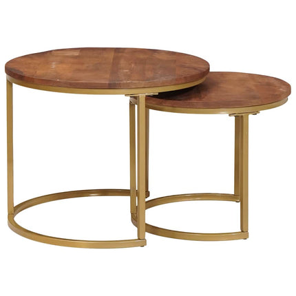 Nesting Kaffe Bord 2 st Honung brun 50 x 50 x 40 cm