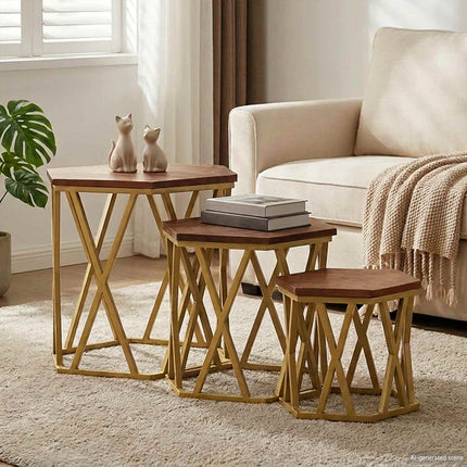 Soffbord Brun 55 x 55 x 50 cm Massivt mangoträ
