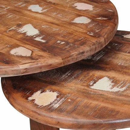 Nesting Kaffe Bord 2 pcs Flerfärgsdesign Massivt återvunnet trä