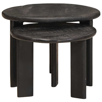 Nesting Kaffe Bord 2 pcs Vit Massivt mangoträ