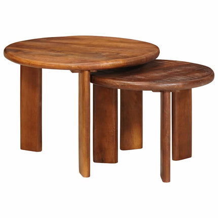 Nesting Kaffe Bord 2 pcs Honung brun Massivt mangoträ