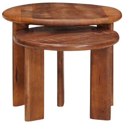 Nesting Kaffe Bord 2 pcs Honung brun Massivt mangoträ