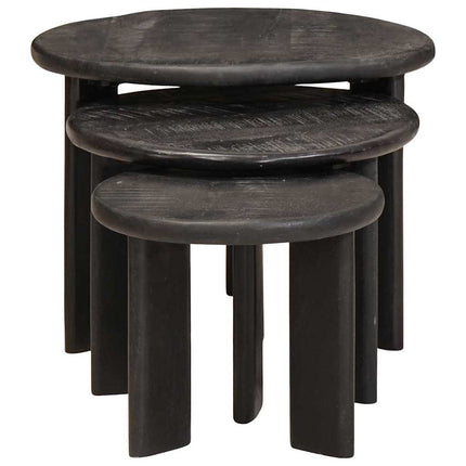 Nesting Kaffe Bord 3 pcs Vit Massivt mangoträ