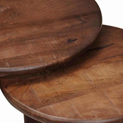 Nesting Kaffe Bord 3 pcs Mörkbrun Massivt mangoträ