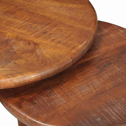 Nesting Kaffe Bord 3 st Honung brun Ø 54 x 40 cm