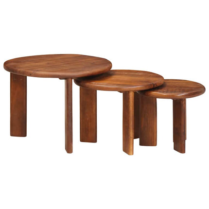 Nesting Kaffe Bord 3 pcs Honung brun Massivt mangoträ