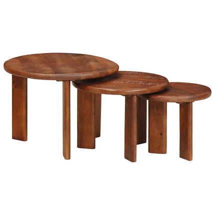 Nesting Kaffe Bord 3 st Honung brun Ø 54 x 40 cm