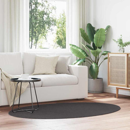 Områdesmattor Oval HUARTE Antracit 100 x 200 cm 100% Polyester