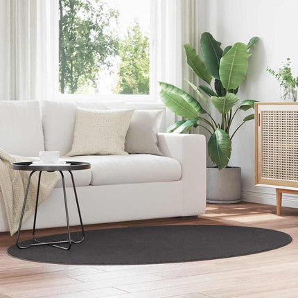 Områdesmattor Oval HUARTE Antracit 120 x 170 cm 100% Polyester