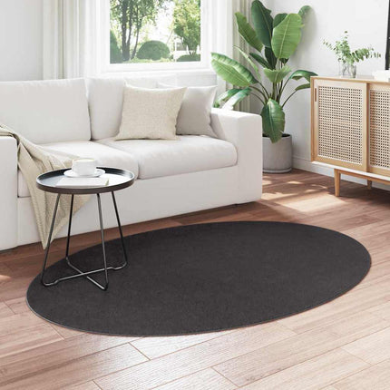 Områdesmattor Oval HUARTE Antracit 120 x 170 cm 100% Polyester