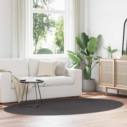 Områdesmattor Oval HUARTE Antracit 160 x 230 cm 100% Polyester