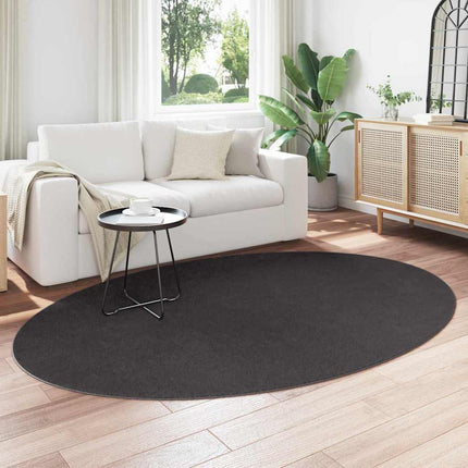 Områdesmattor Oval HUARTE Antracit 160 x 230 cm 100% Polyester