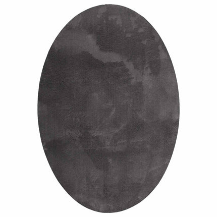 Områdesmattor Oval HUARTE Antracit 160 x 230 cm 100% Polyester