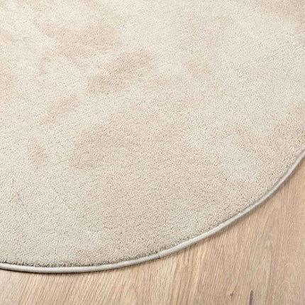 Områdesmattor Oval HUARTE Beige 100 x 200 cm 100% Polyester