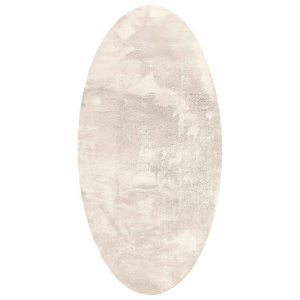 Områdesmattor Oval HUARTE Beige 100 x 200 cm 100% Polyester