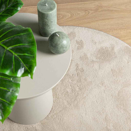 Områdesmattor Oval HUARTE Beige 140 x 200 cm 100% Polyester