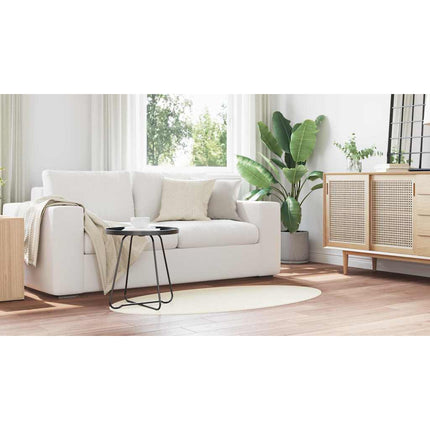 Områdesmattor Oval HUARTE Kräm 80 x 150 cm 100% Polyester