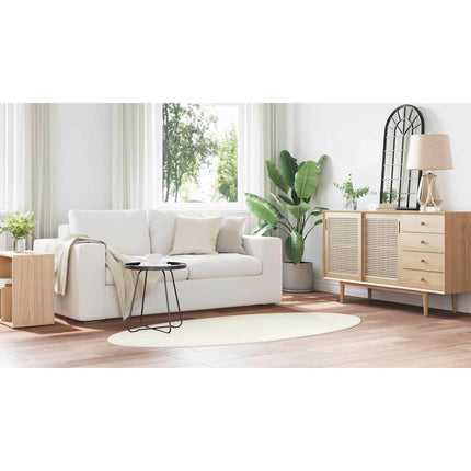 Områdesmattor Oval HUARTE Kräm 100 x 200 cm 100% Polyester