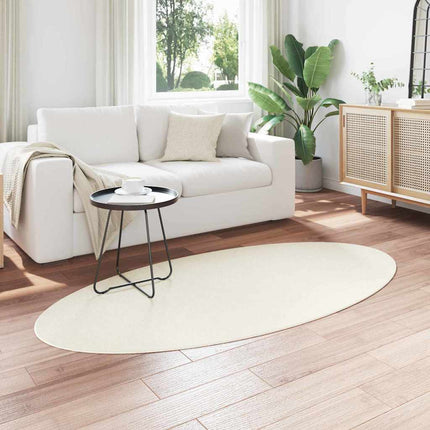 Områdesmattor Oval HUARTE Kräm 100 x 200 cm 100% Polyester