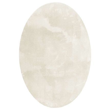 Områdesmattor Oval HUARTE Kräm 120 x 170 cm 100% Polyester
