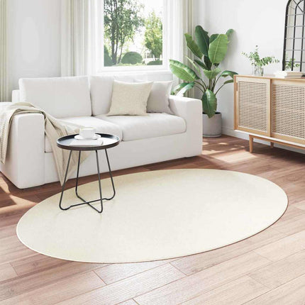 Områdesmattor Oval HUARTE Kräm 140 x 200 cm 100% Polyester