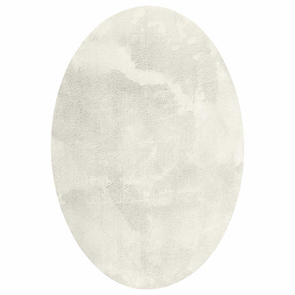 Områdesmattor Oval HUARTE Kräm 140 x 200 cm 100% Polyester