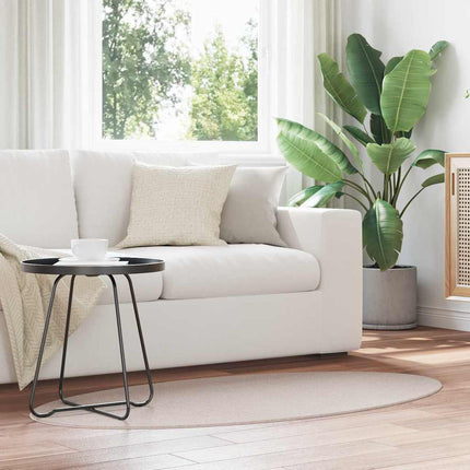 Områdesmattor Oval HUARTE Sand 80 x 150 cm 100% Polyester