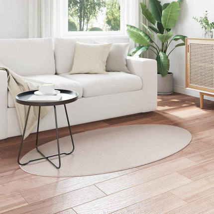 Områdesmattor Oval HUARTE Sand 80 x 150 cm 100% Polyester