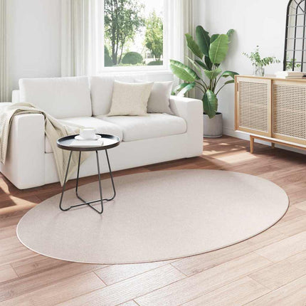 Områdesmattor Oval HUARTE Sand 140 x 200 cm 100% Polyester