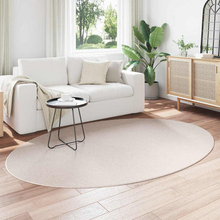 Områdesmattor Oval HUARTE Sand 160 x 230 cm 100% Polyester